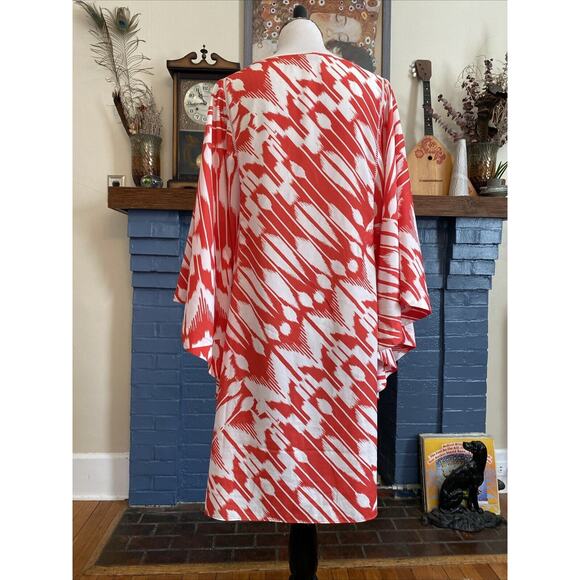TRINA by Trina Turk Irmik Mini Dress Swim Cover Punch Pink Kimono Sleeve $198 - Picture 6 of 14